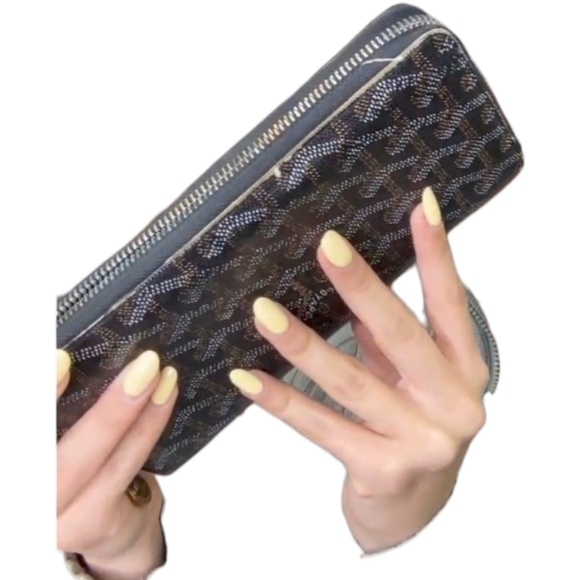 GOYARD Long Wallet Zip Around Black White Brown Coated Canvas Unisex - Picture 3 of 10